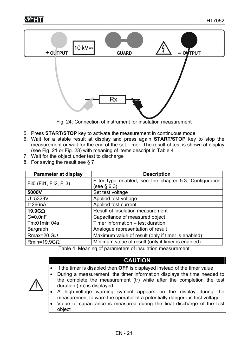 HT instruments HT7052 User Manual | Page 23 / 120