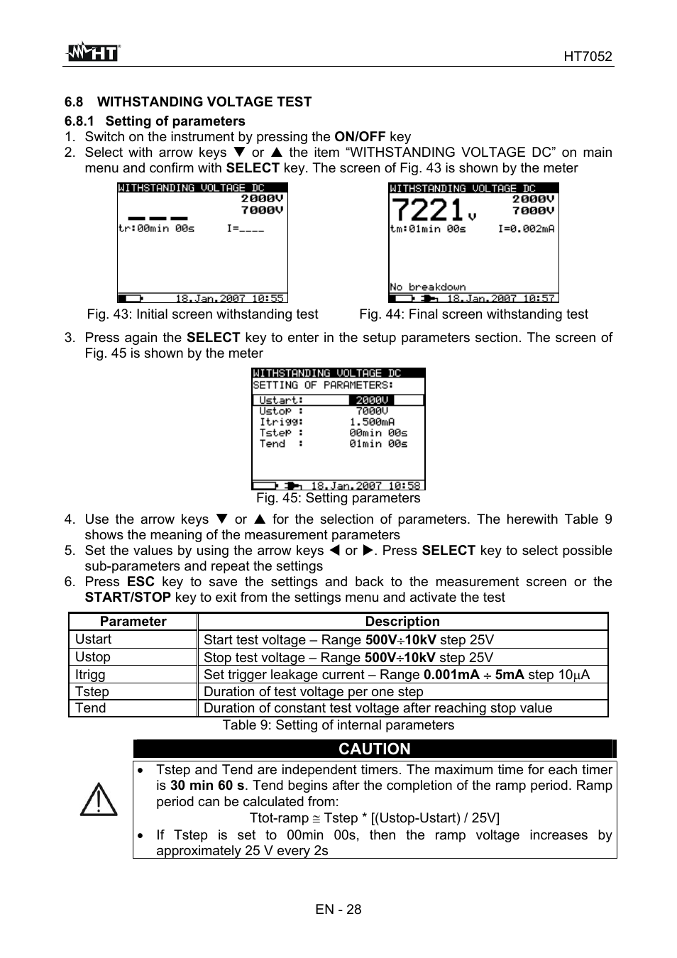 Caution | HT instruments HT7052 User Manual | Page 30 / 120