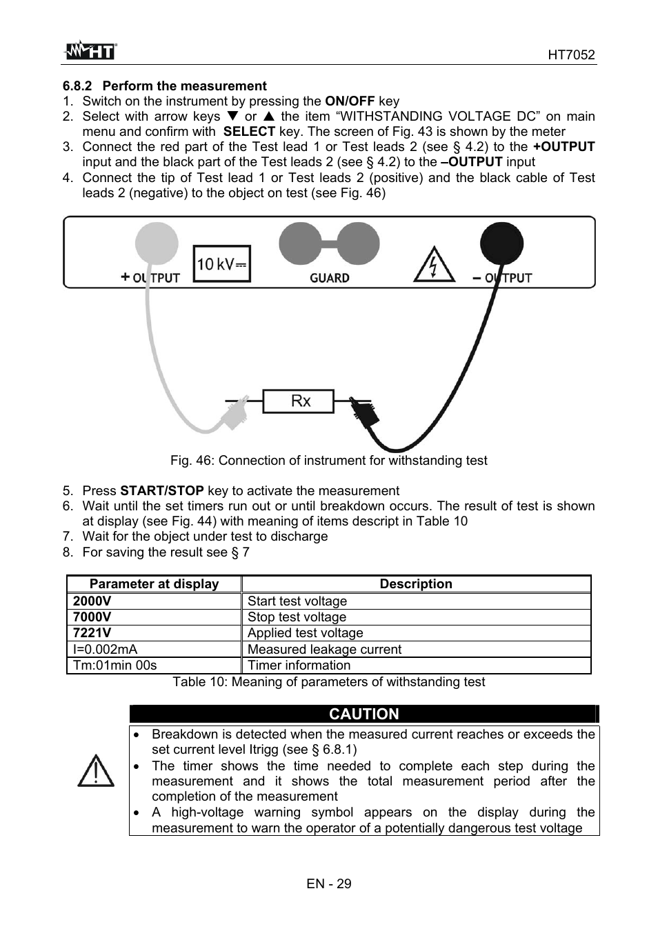 HT instruments HT7052 User Manual | Page 31 / 120