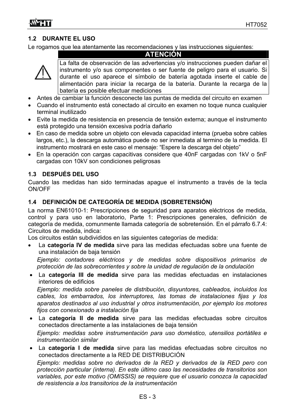 HT instruments HT7052 User Manual | Page 45 / 120