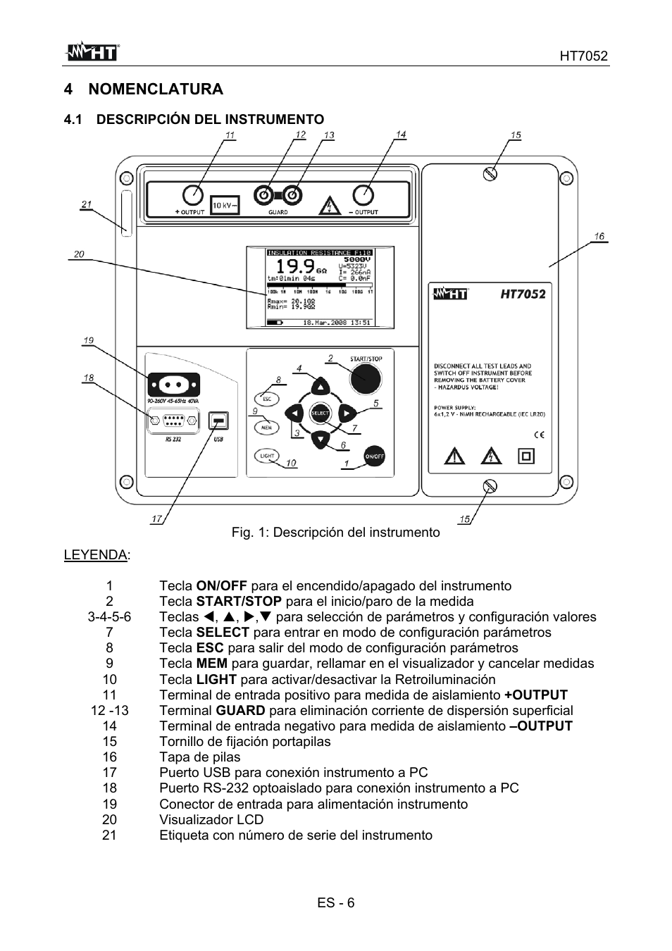 HT instruments HT7052 User Manual | Page 48 / 120