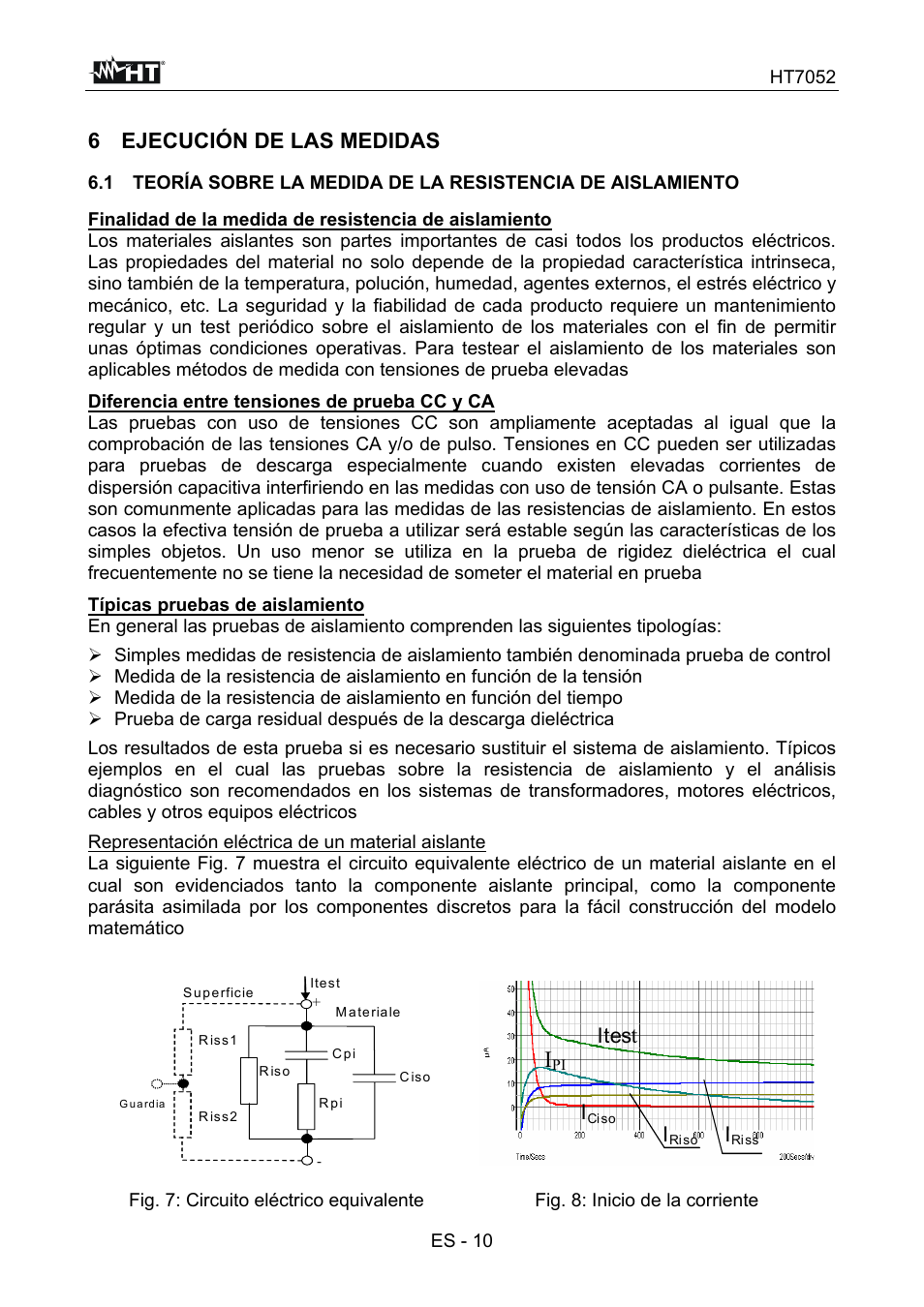 6 ejecución de las medidas, Ites | HT instruments HT7052 User Manual | Page 52 / 120