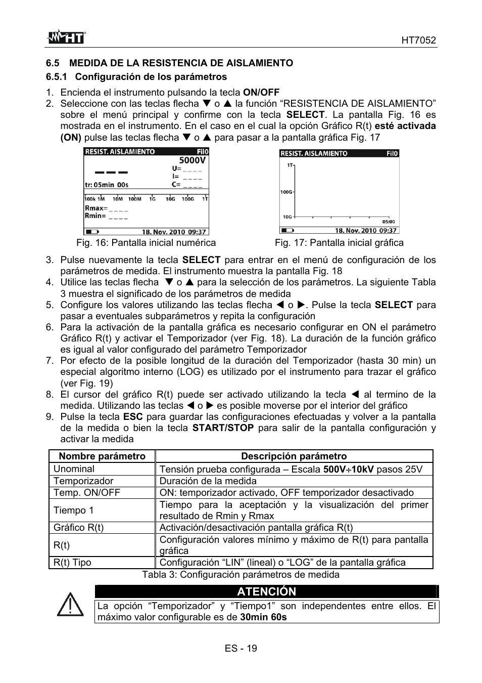 Atención | HT instruments HT7052 User Manual | Page 61 / 120