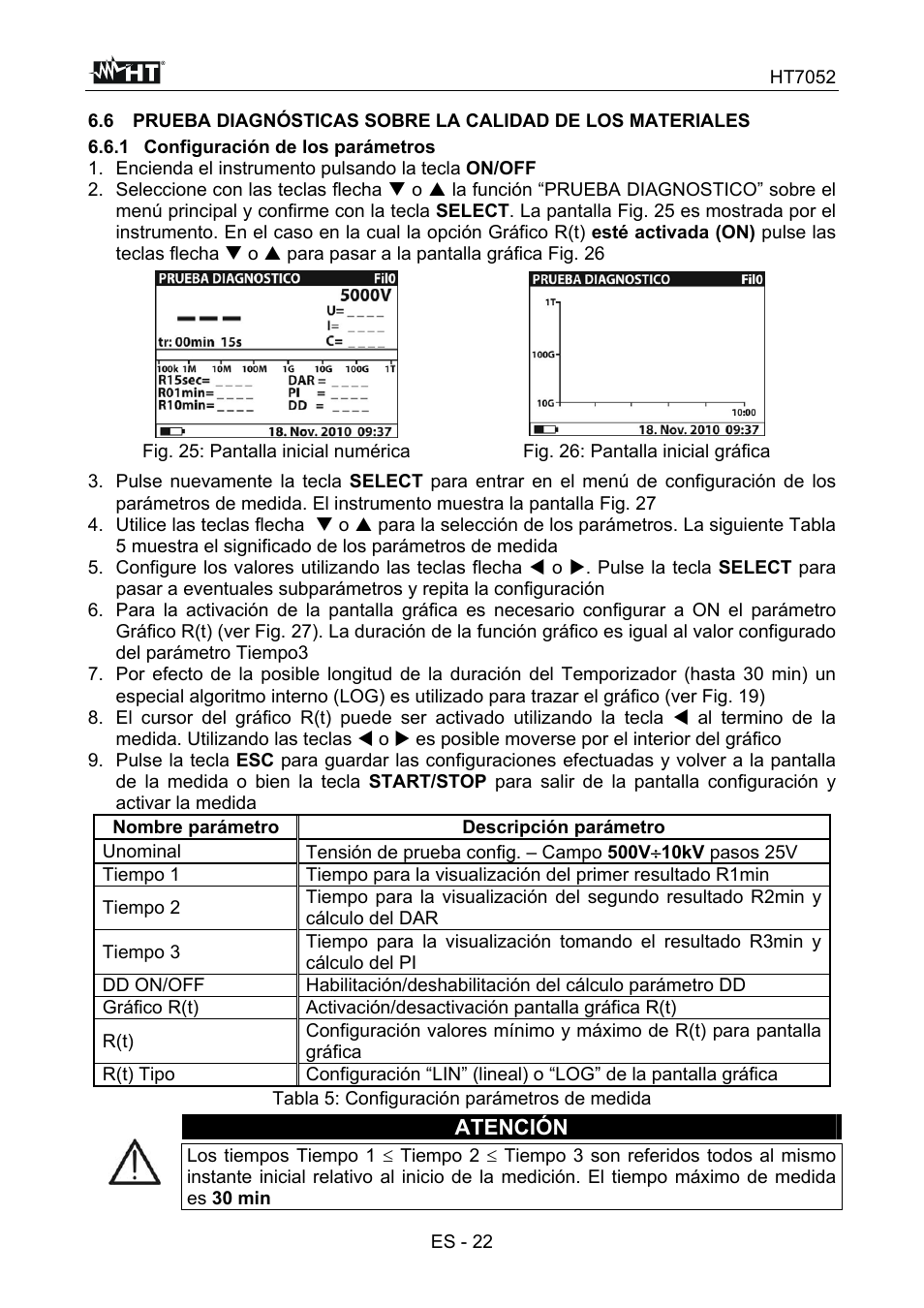 Atención | HT instruments HT7052 User Manual | Page 64 / 120