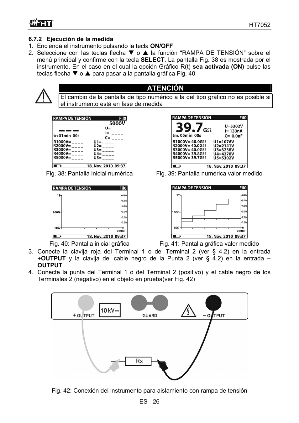 Atención | HT instruments HT7052 User Manual | Page 68 / 120