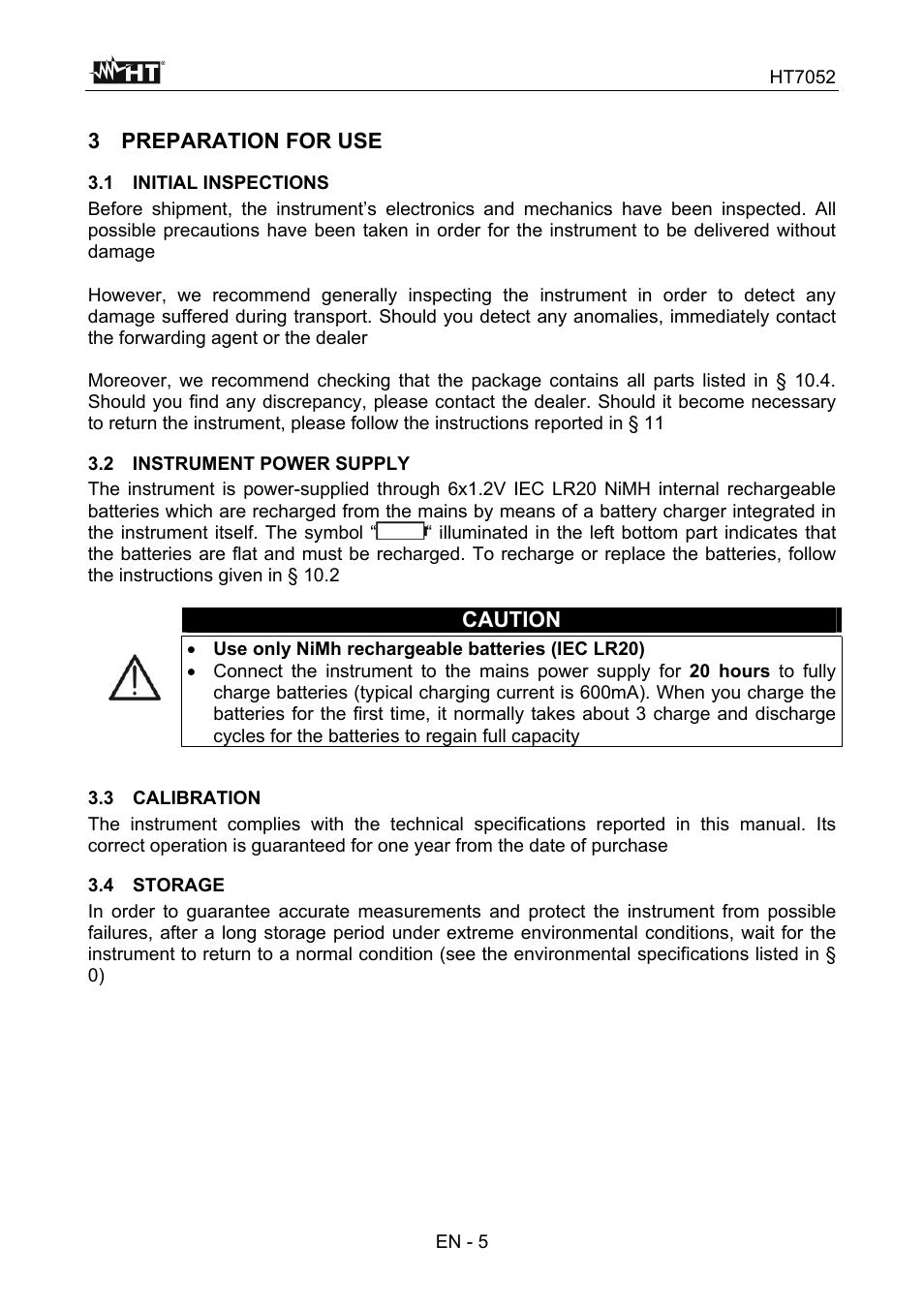 HT instruments HT7052 User Manual | Page 7 / 120