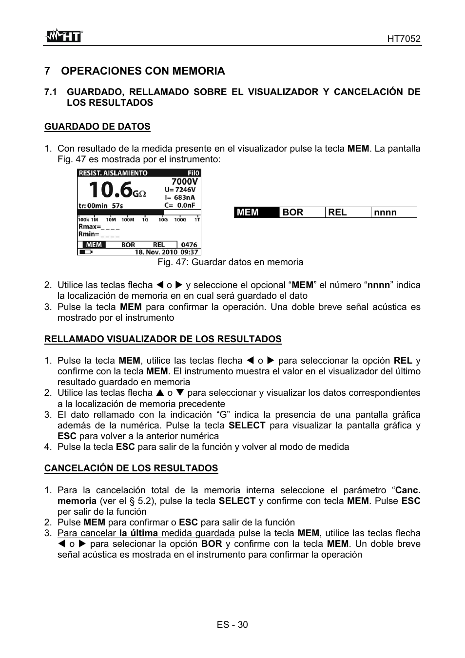 HT instruments HT7052 User Manual | Page 72 / 120