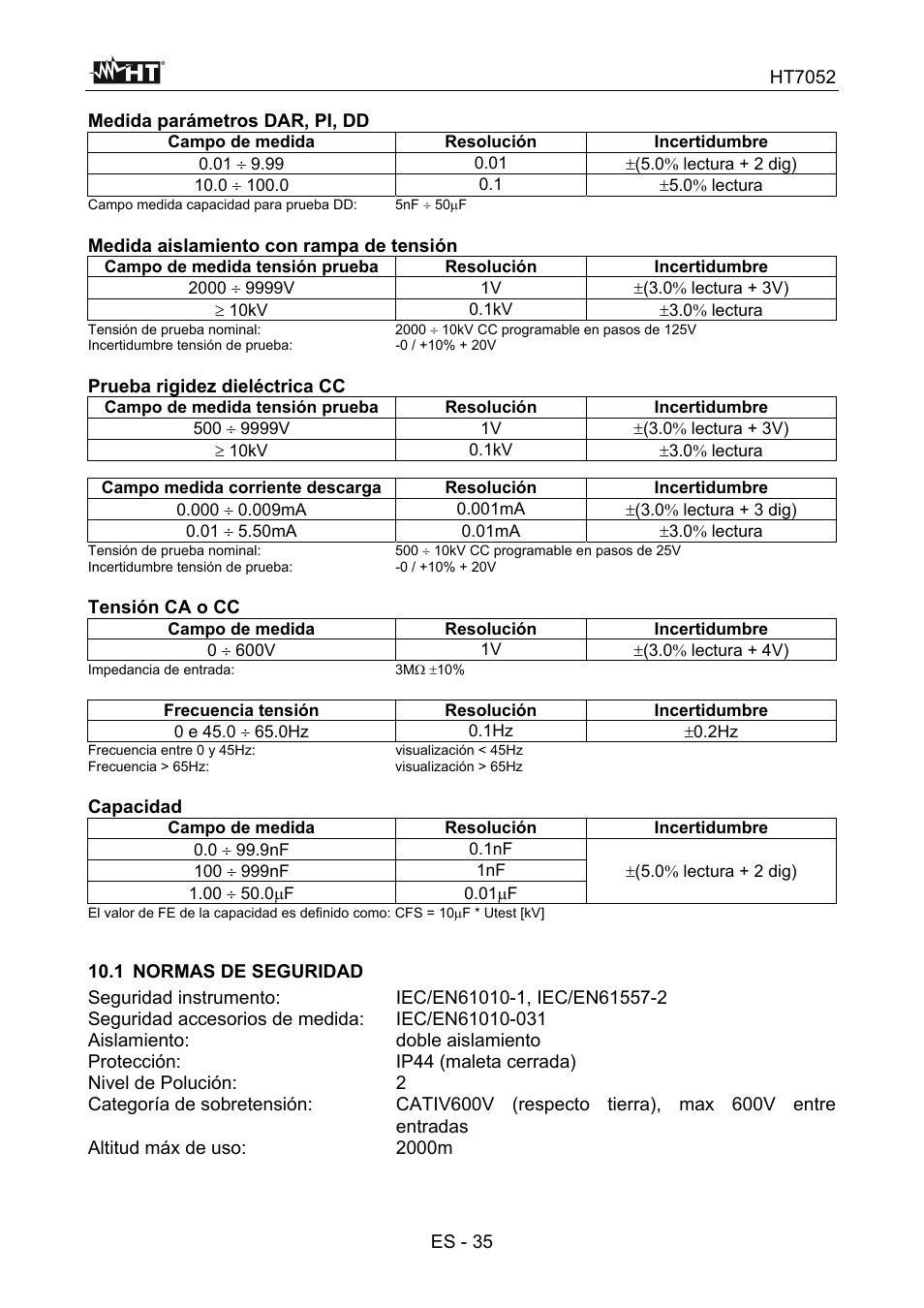 HT instruments HT7052 User Manual | Page 77 / 120