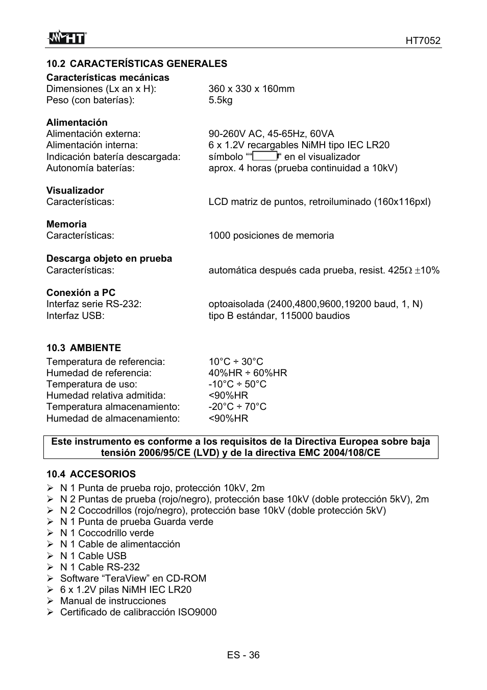 HT instruments HT7052 User Manual | Page 78 / 120