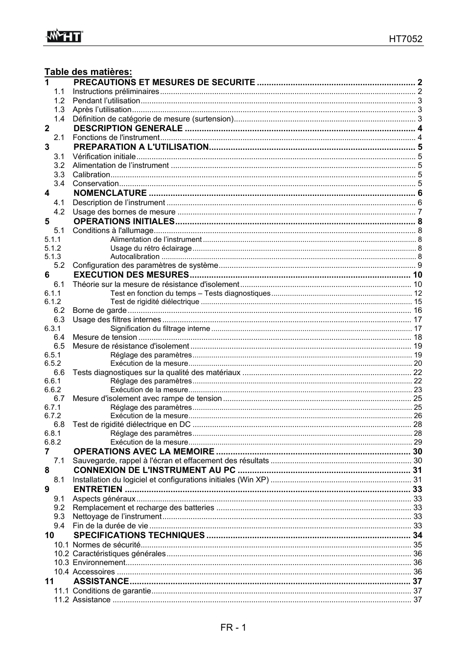 HT instruments HT7052 User Manual | Page 83 / 120