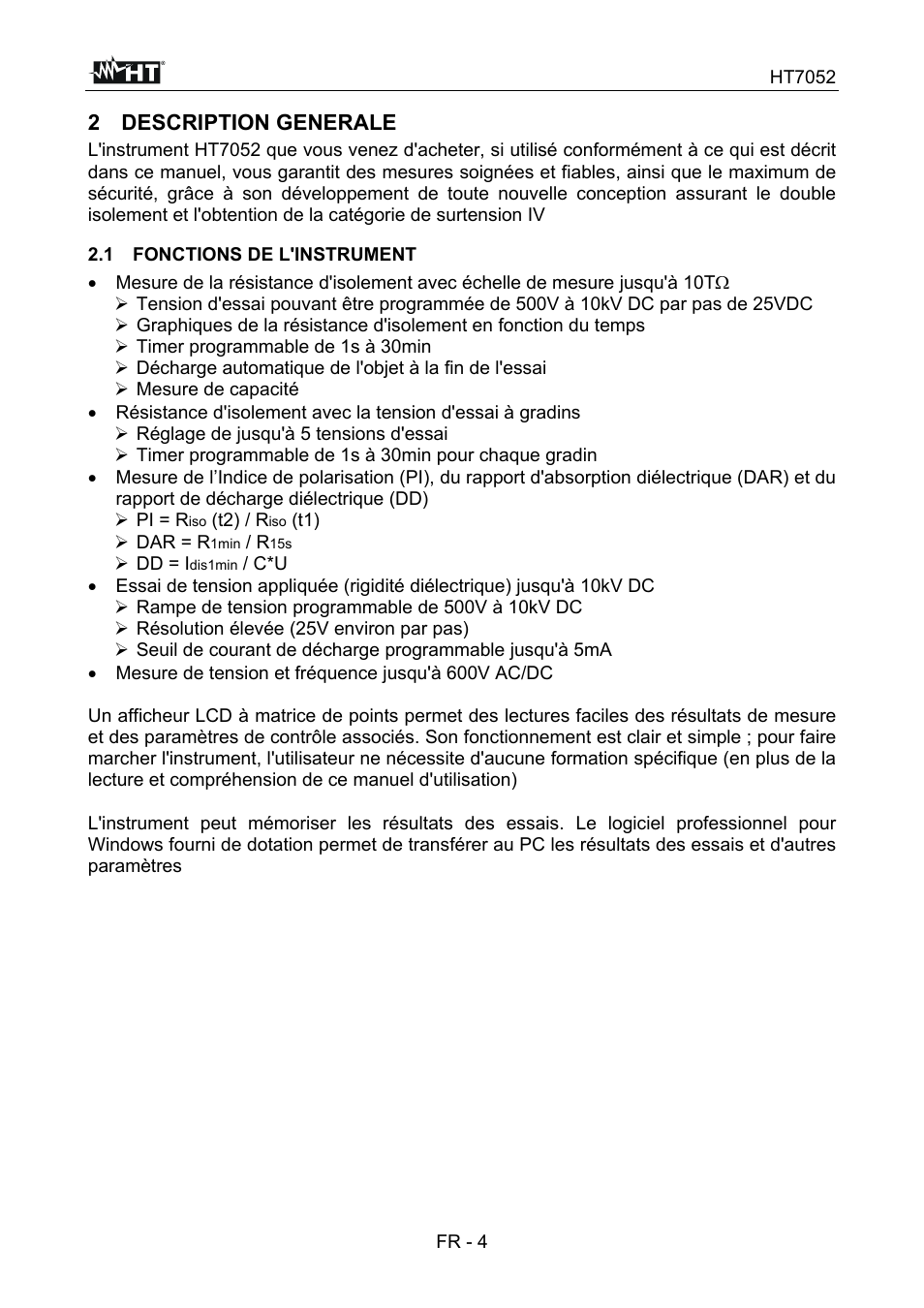 HT instruments HT7052 User Manual | Page 86 / 120