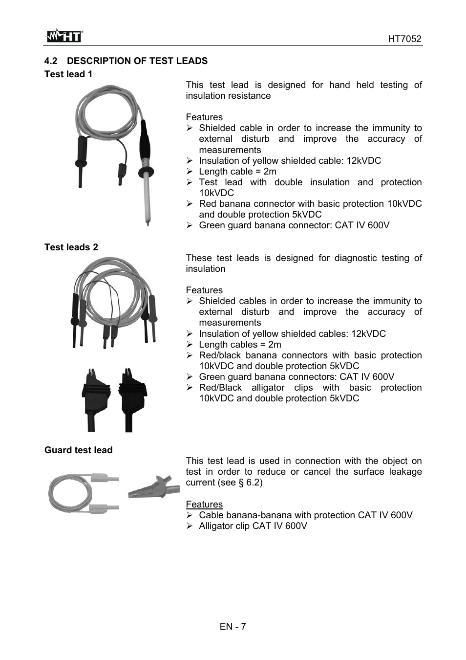 HT instruments HT7052 User Manual | Page 9 / 120