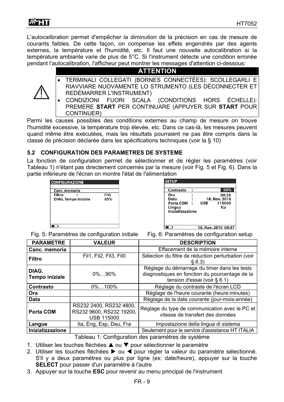 Attention | HT instruments HT7052 User Manual | Page 91 / 120