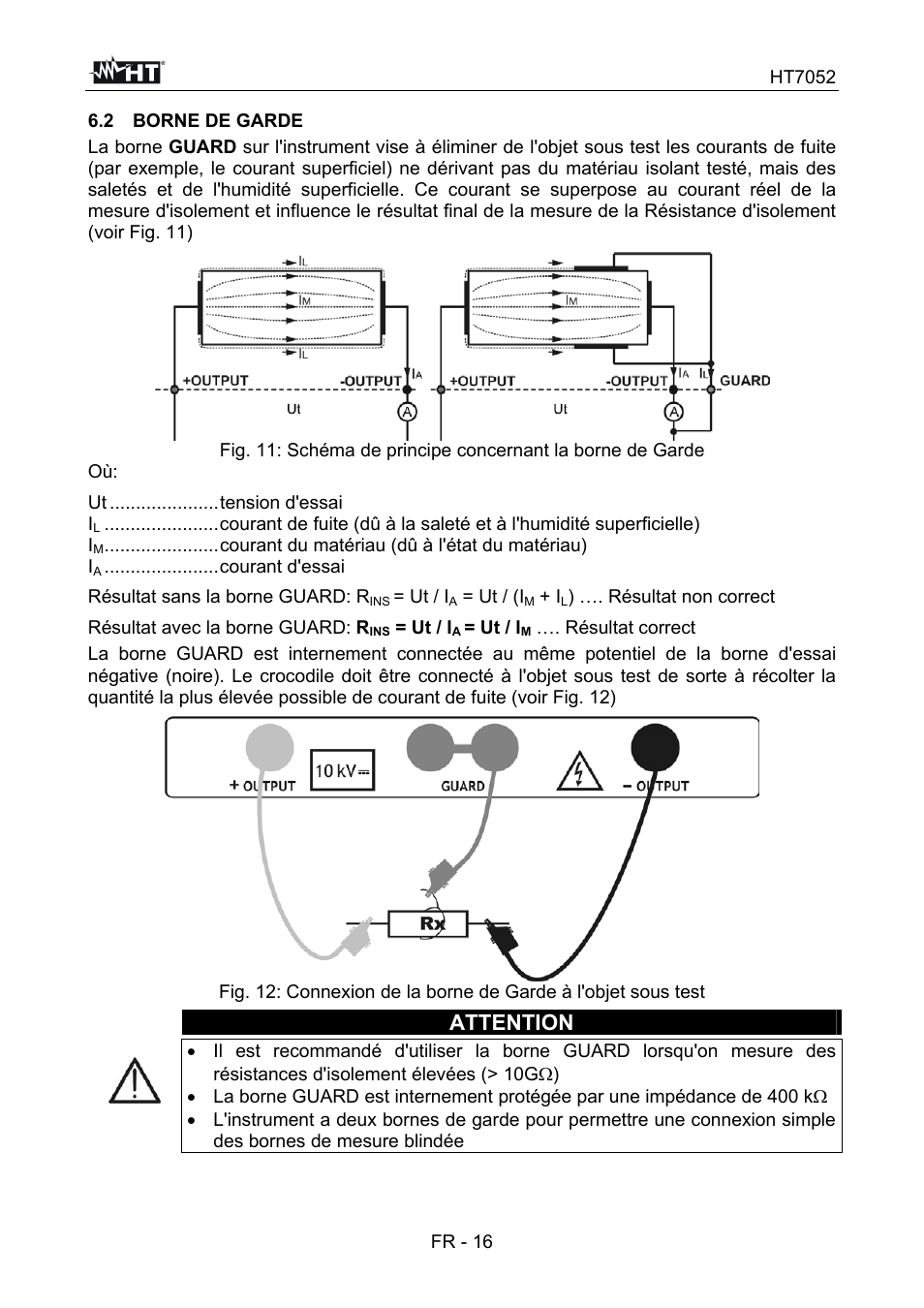 Attention | HT instruments HT7052 User Manual | Page 98 / 120