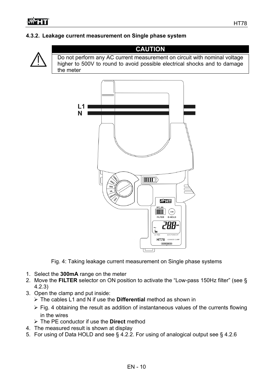 Caution | HT instruments HT78 User Manual | Page 11 / 16