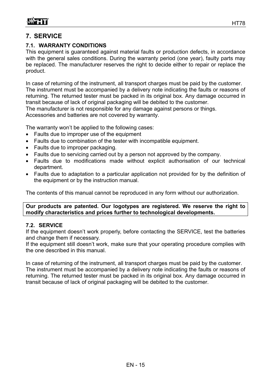 HT instruments HT78 User Manual | Page 16 / 16