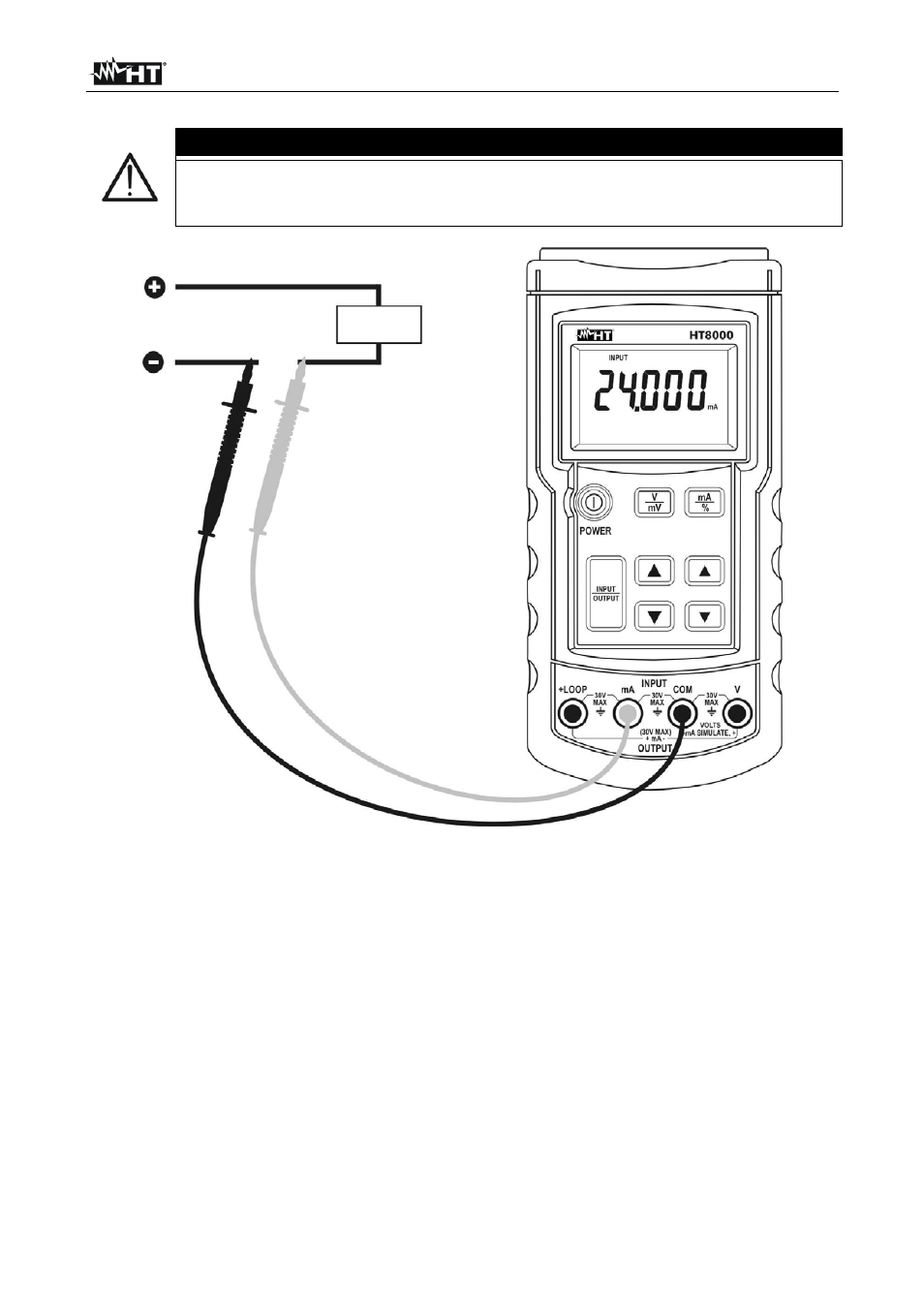Caution | HT instruments HT8000 User Manual | Page 10 / 16