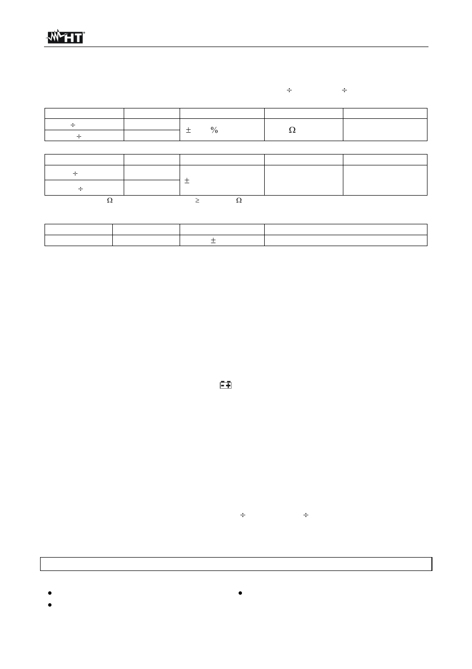 Technical specifications | HT instruments HT8000 User Manual | Page 15 / 16