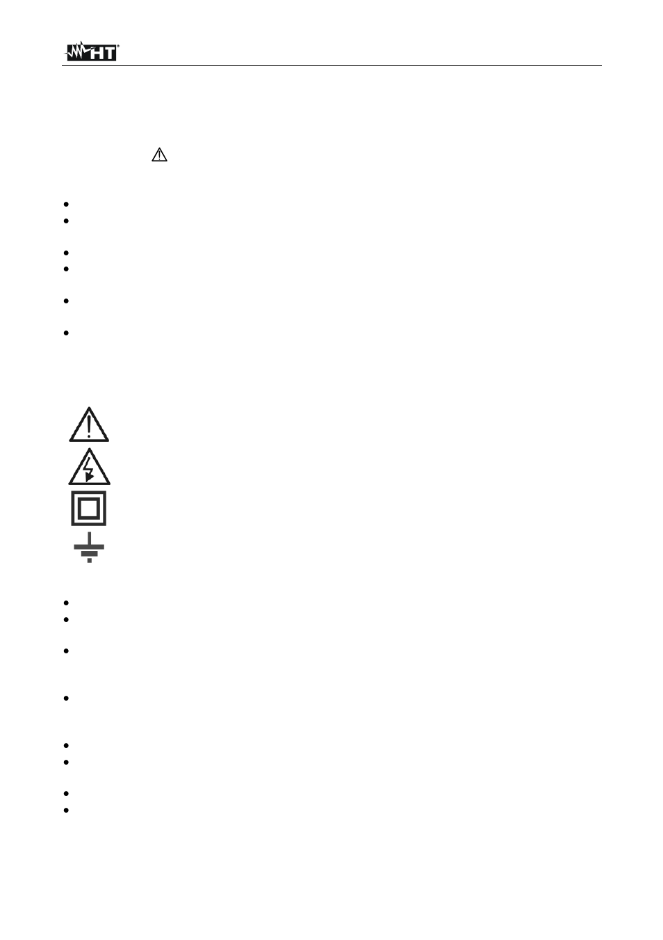 Safety precautions and procedures | HT instruments HT8000 User Manual | Page 3 / 16