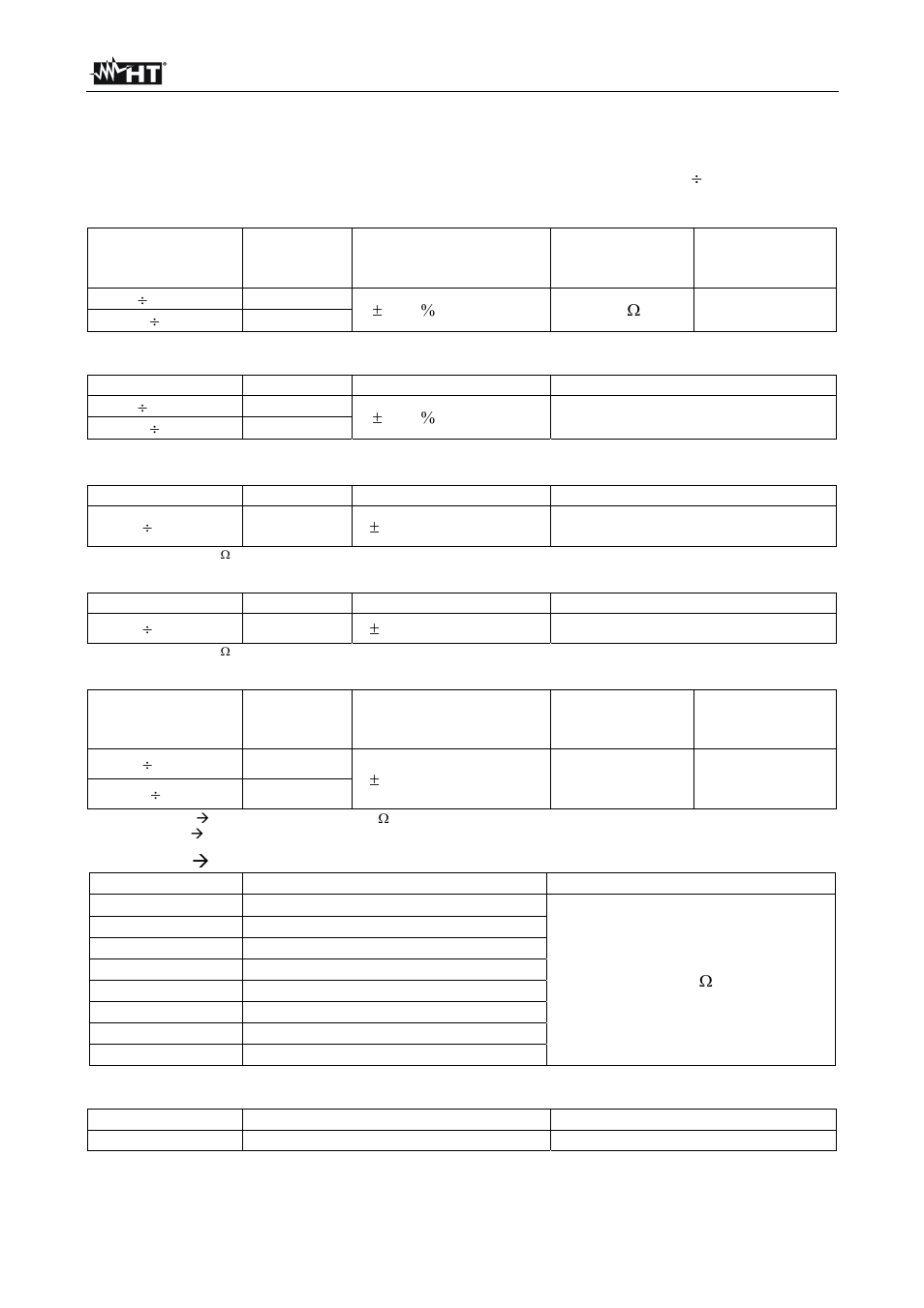 Technical specifications | HT instruments HT8051 User Manual | Page 16 / 74