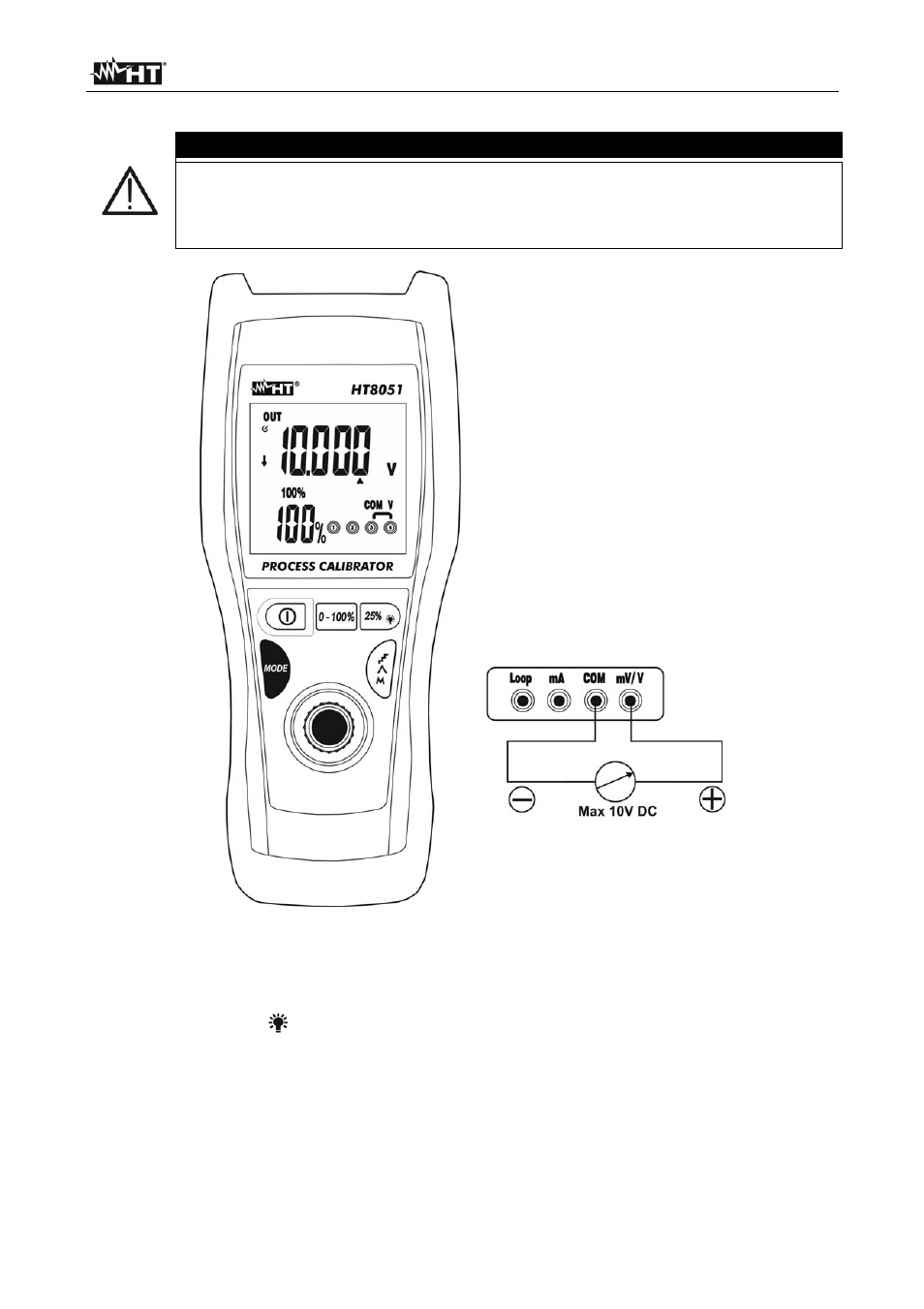 Atención | HT instruments HT8051 User Manual | Page 28 / 74