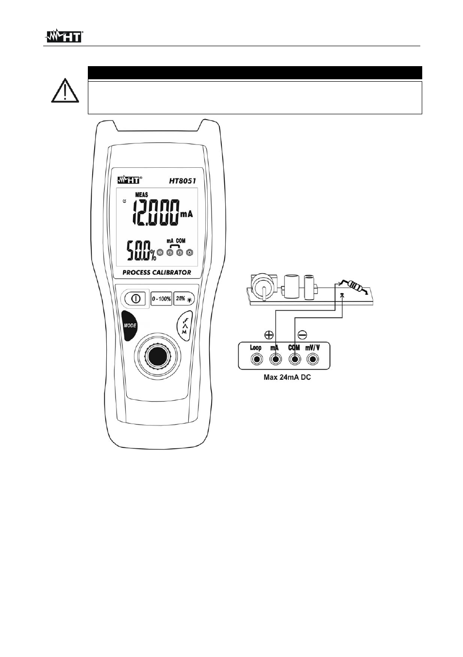Atención | HT instruments HT8051 User Manual | Page 29 / 74