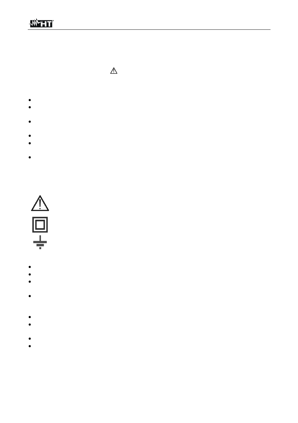 Precautions and safety measures | HT instruments HT8051 User Manual | Page 3 / 74