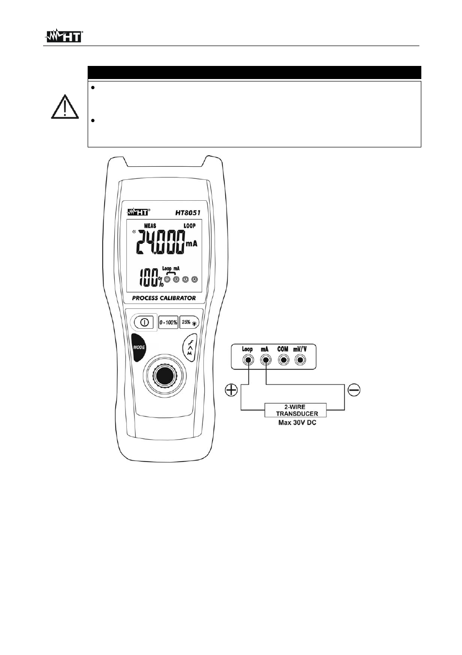 Atención | HT instruments HT8051 User Manual | Page 31 / 74