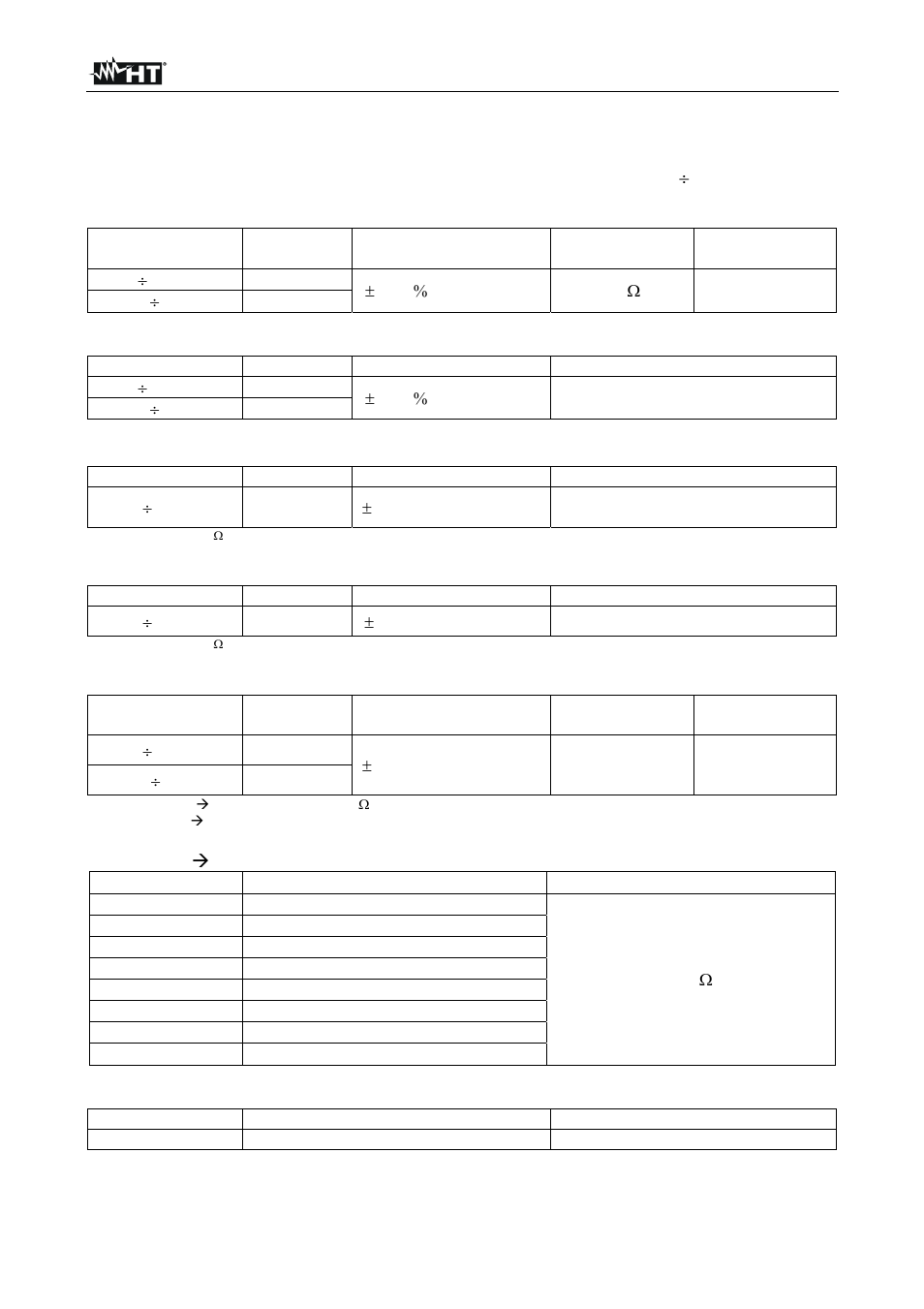 Especificaciones técnicas | HT instruments HT8051 User Manual | Page 34 / 74
