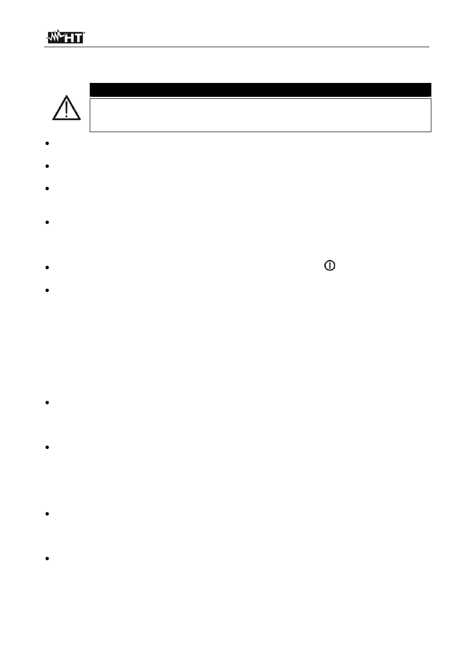 Warnung | HT instruments HT8051 User Manual | Page 40 / 74
