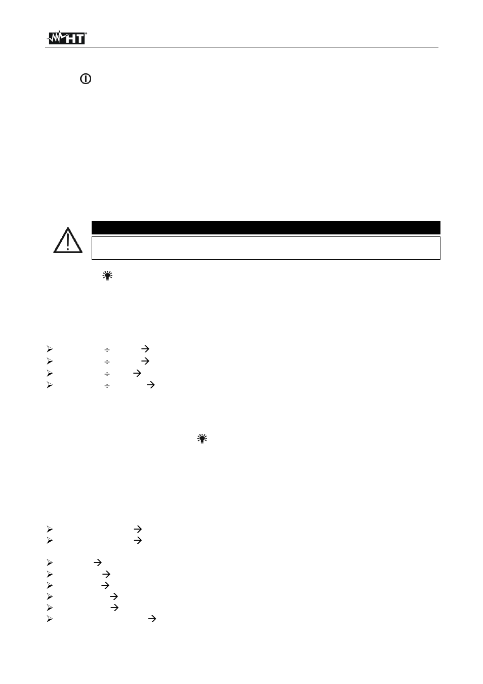 Warnung | HT instruments HT8051 User Manual | Page 43 / 74