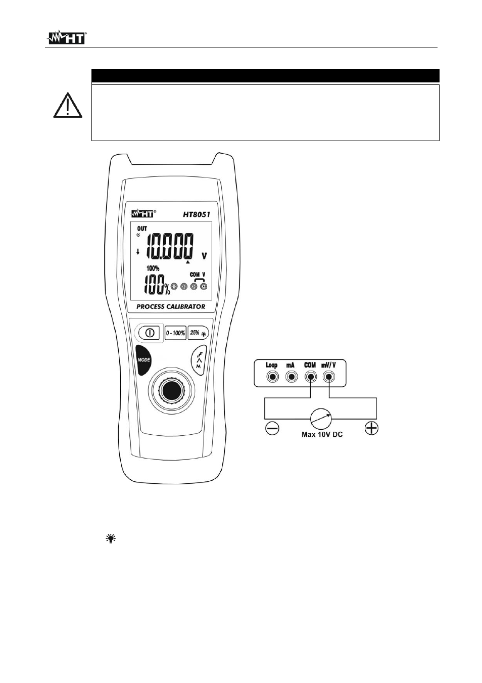 Warnung | HT instruments HT8051 User Manual | Page 46 / 74