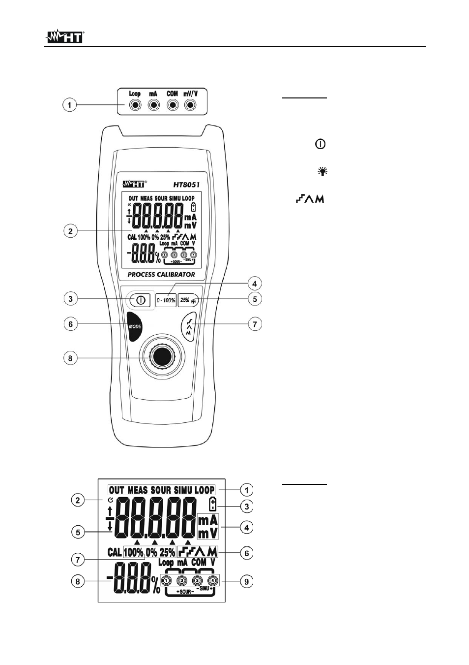 Operating instructions | HT instruments HT8051 User Manual | Page 6 / 74