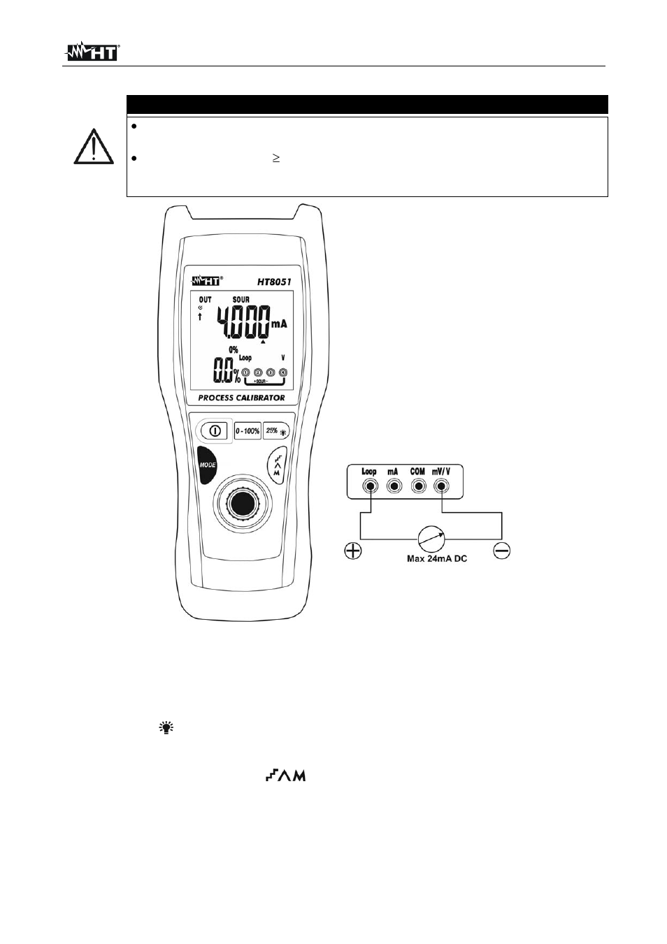Attention | HT instruments HT8051 User Manual | Page 66 / 74