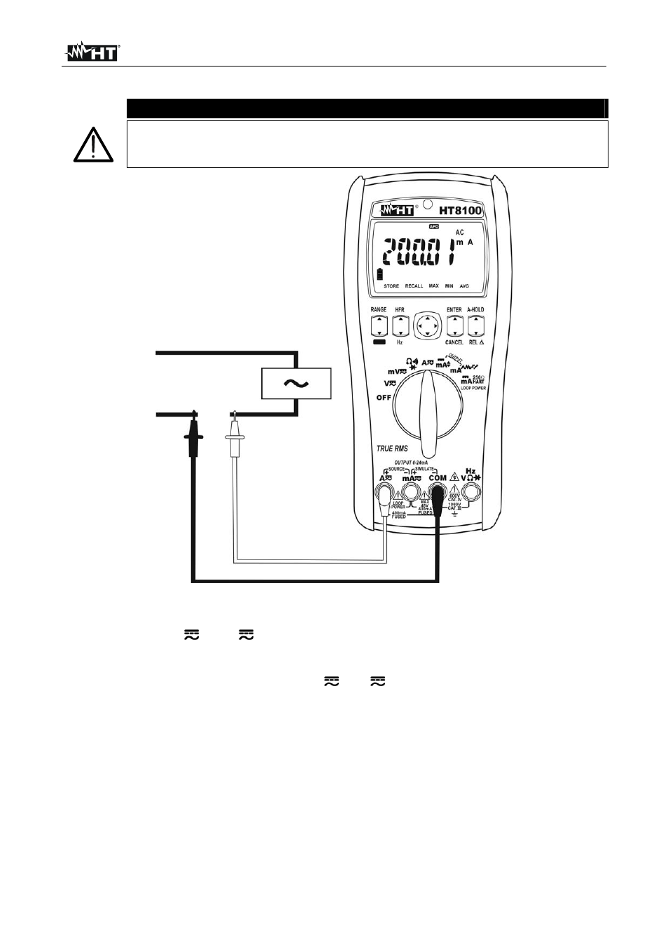 Caution | HT instruments HT8100 User Manual | Page 15 / 26