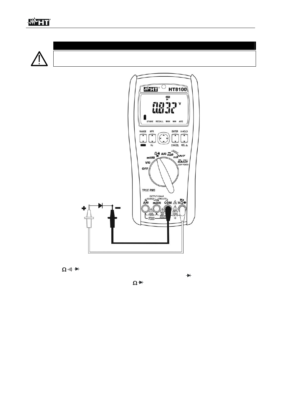 Caution | HT instruments HT8100 User Manual | Page 17 / 26