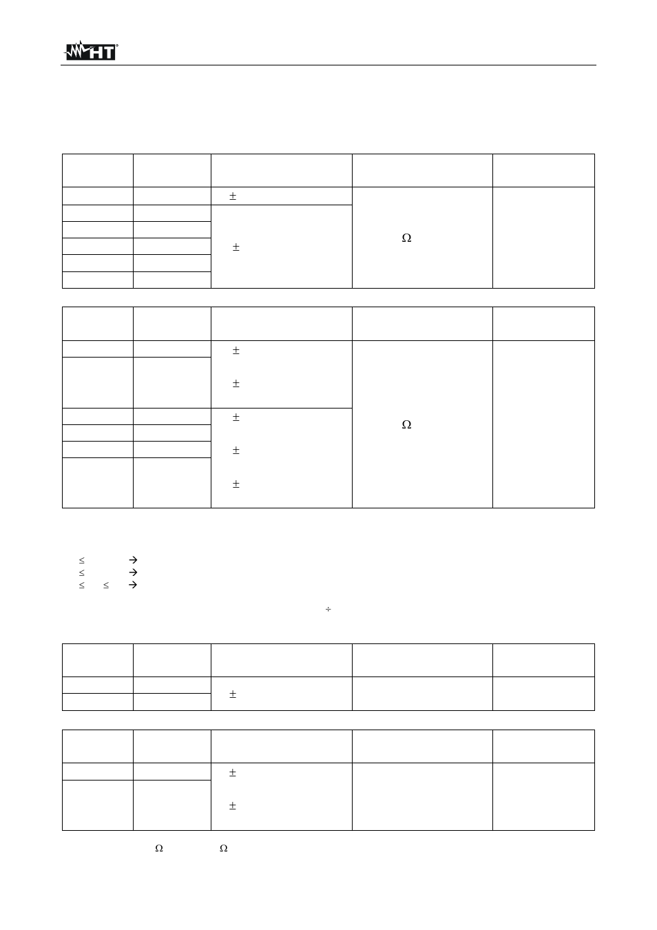 Technical specifications | HT instruments HT8100 User Manual | Page 22 / 26