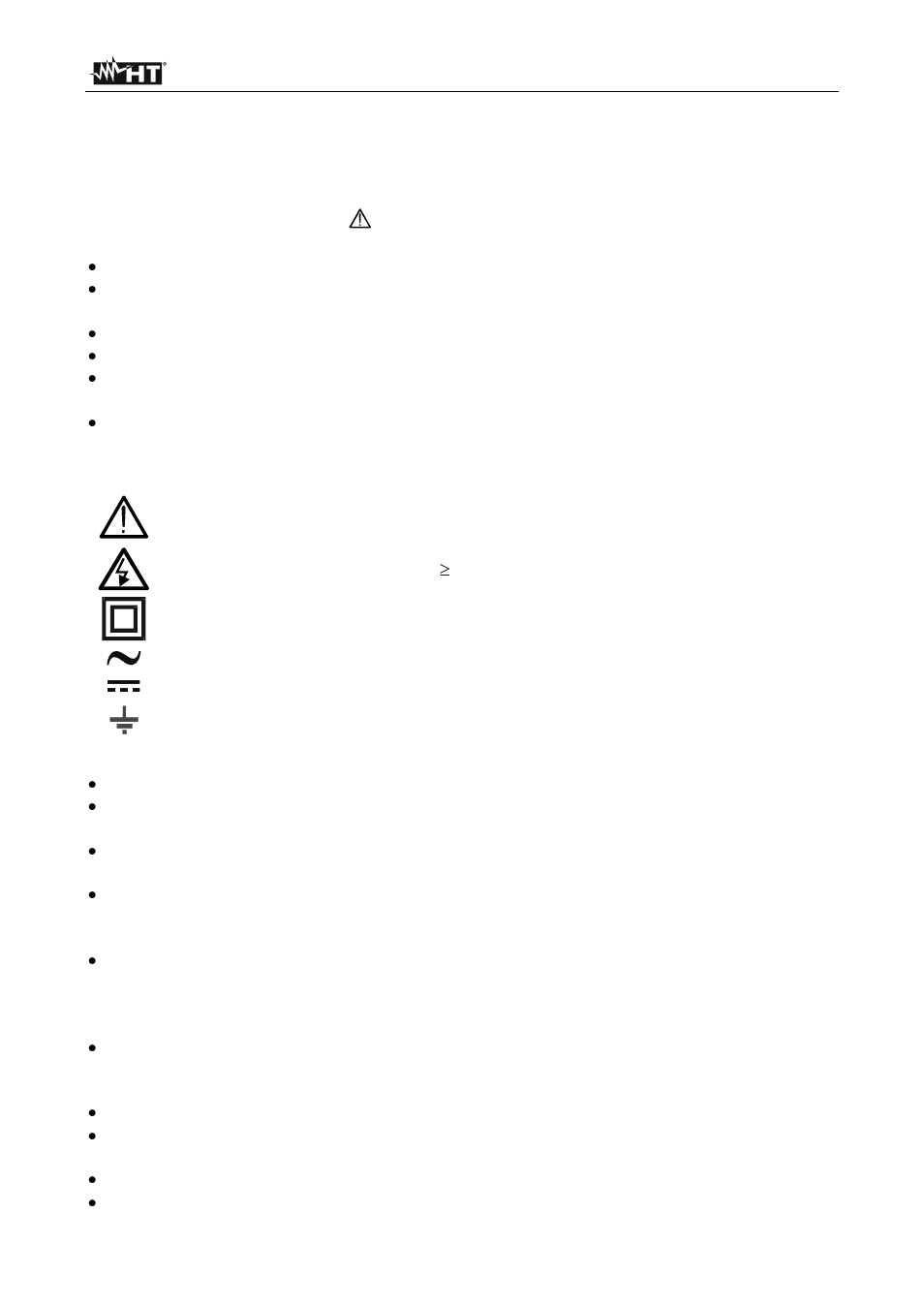 Precautions and safety measures | HT instruments HT8100 User Manual | Page 3 / 26