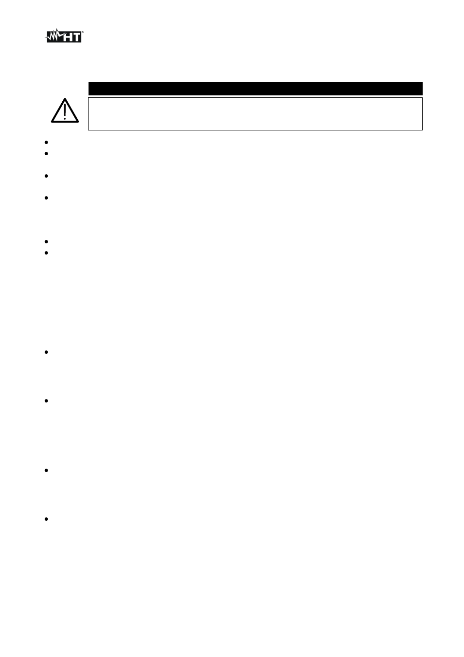 Caution | HT instruments HT8100 User Manual | Page 4 / 26