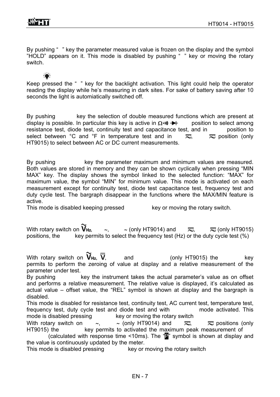 HT instruments HT9015 User Manual | Page 8 / 22