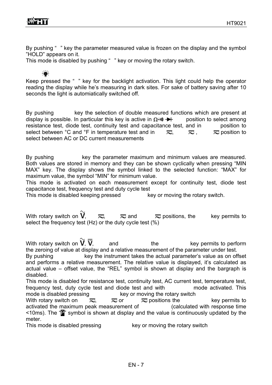 HT instruments HT9021 User Manual | Page 8 / 21