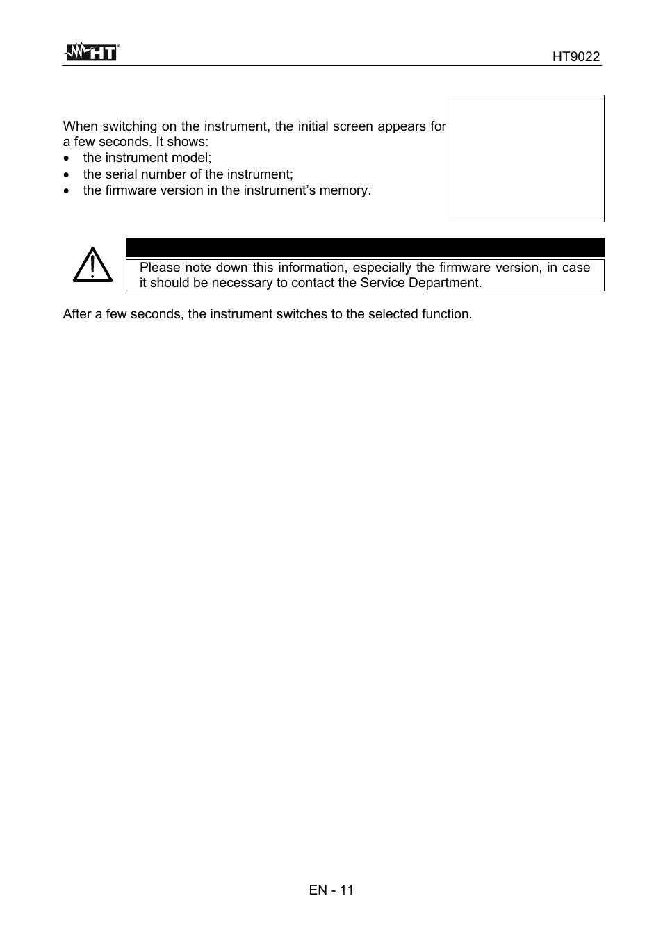 H t 9 0 2 2, V. 2.00 | HT instruments HT9022 User Manual | Page 13 / 56