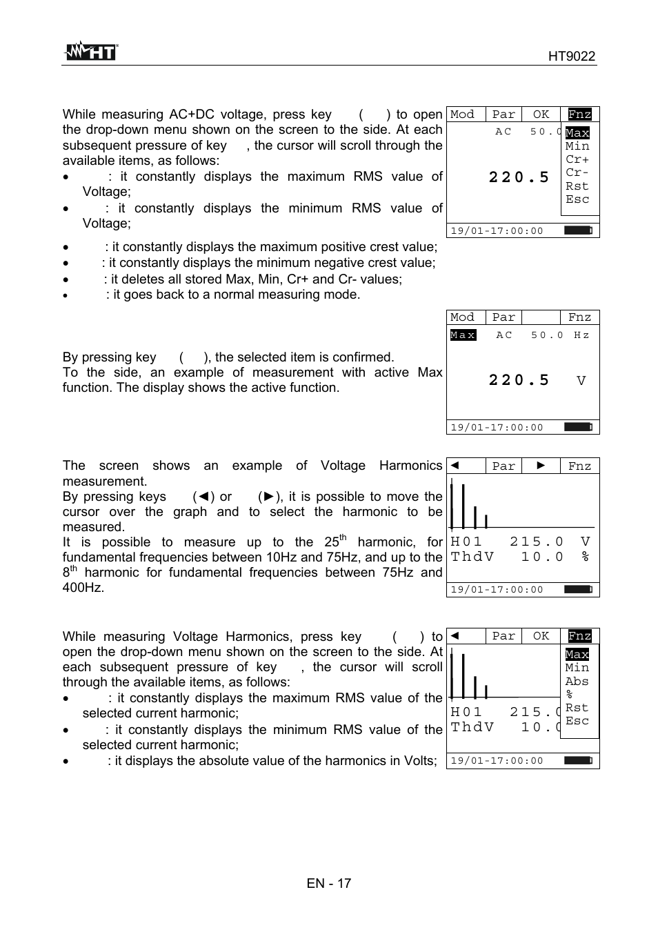 2 2 0 . 5 v | HT instruments HT9022 User Manual | Page 19 / 56