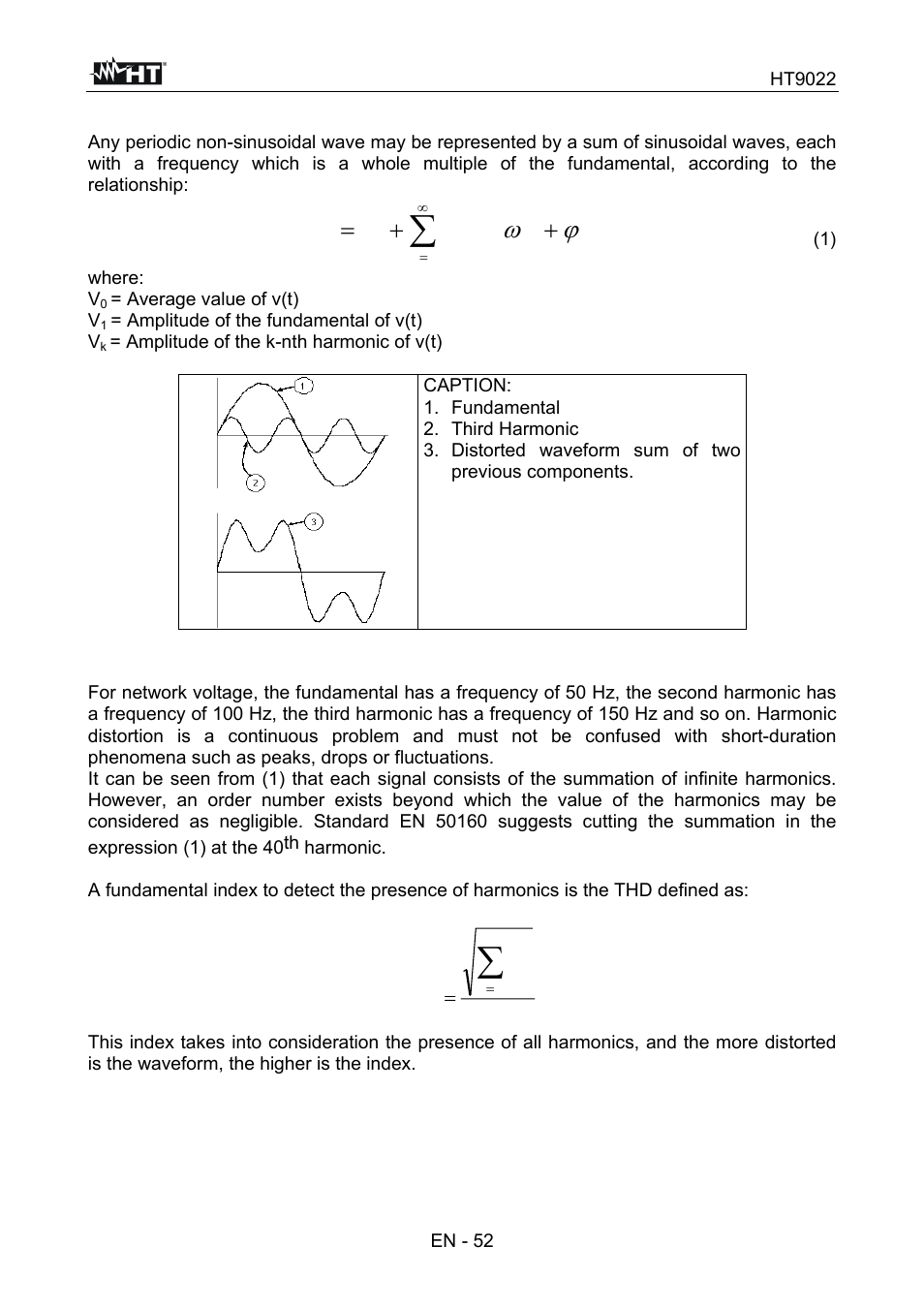 T sin( v v v(t) | HT instruments HT9022 User Manual | Page 54 / 56