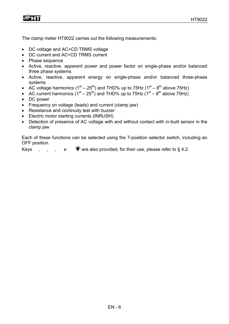 General description | HT instruments HT9022 User Manual | Page 8 / 56