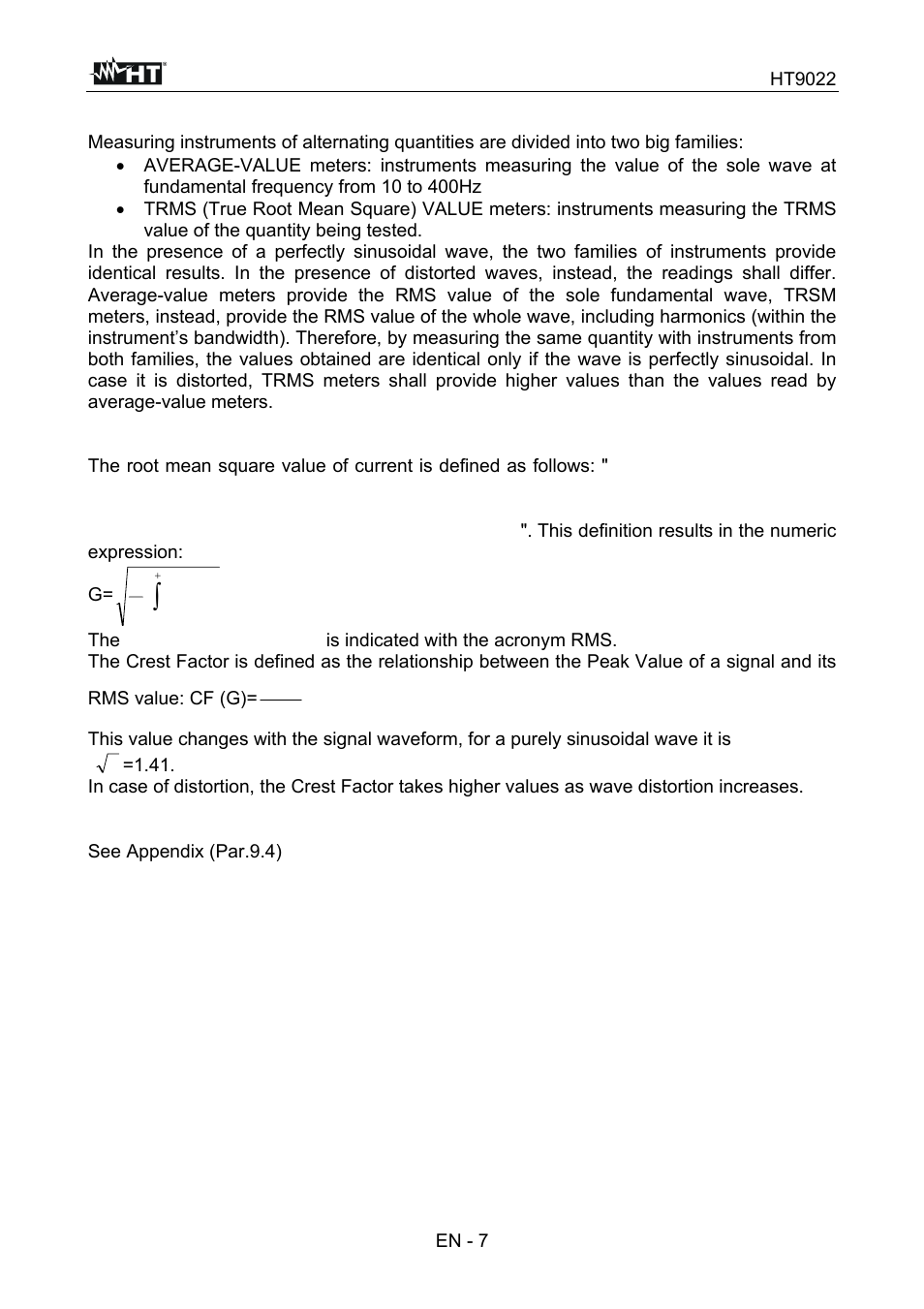 HT instruments HT9022 User Manual | Page 9 / 56
