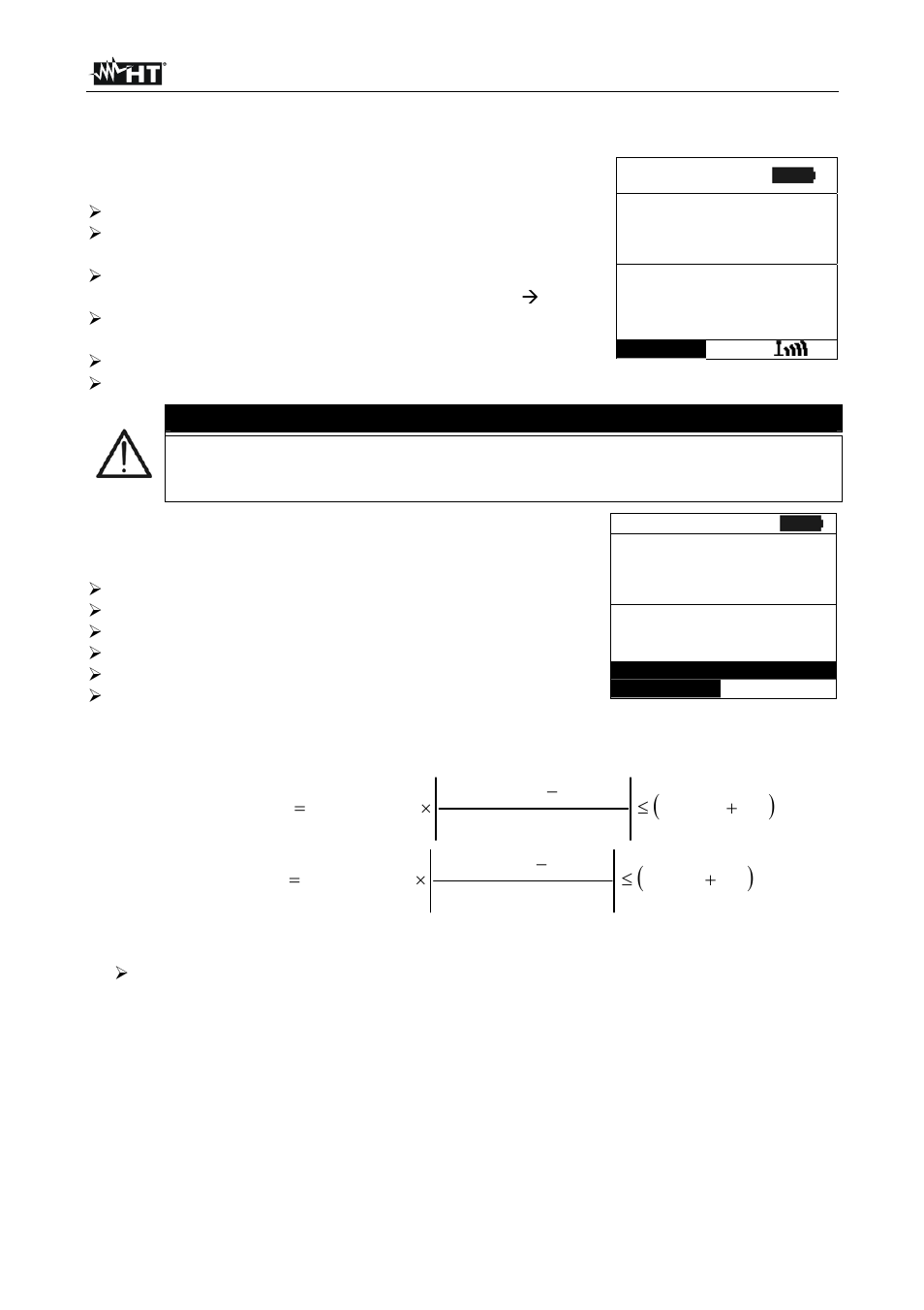 Caution | HT instruments SOLAR I-V User Manual | Page 57 / 76