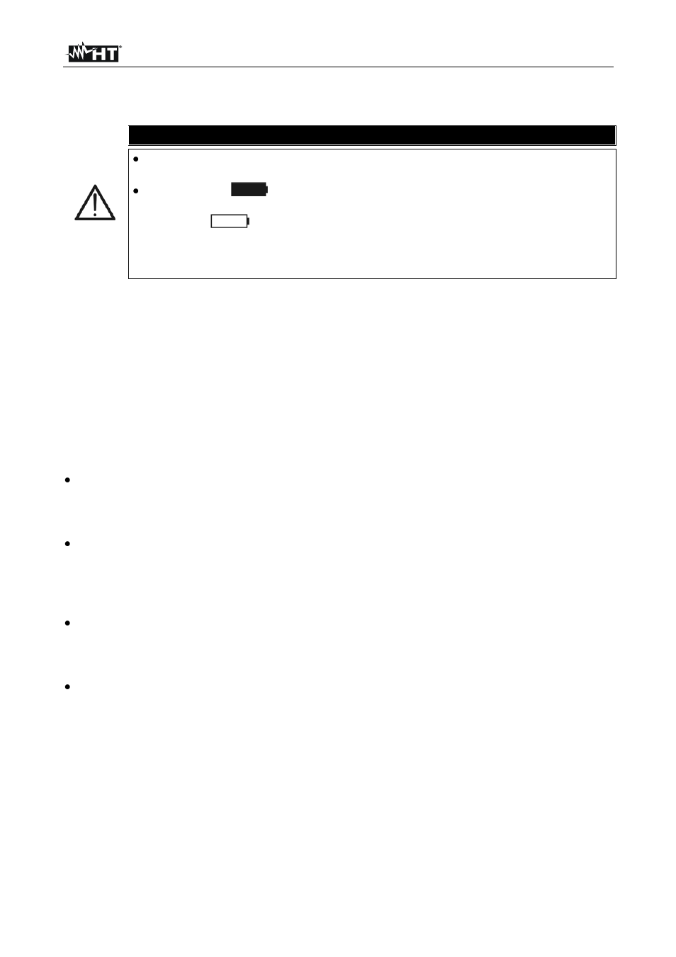 Caution | HT instruments SOLAR I-V User Manual | Page 6 / 76