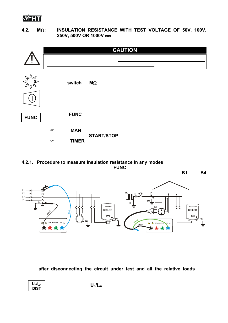Caution | HT instruments MACROTEST 5035 User Manual | Page 16 / 80