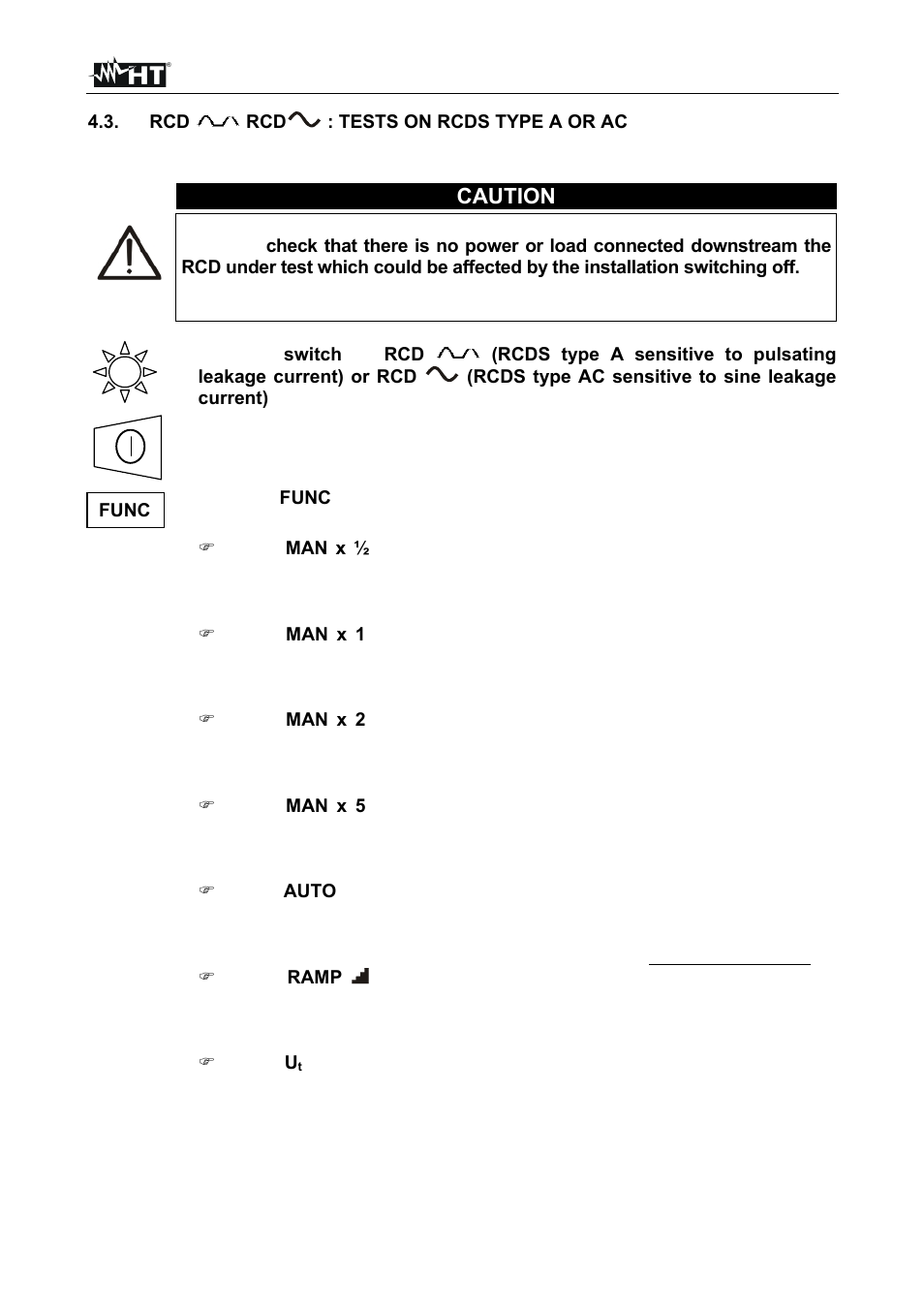 Caution | HT instruments MACROTEST 5035 User Manual | Page 20 / 80